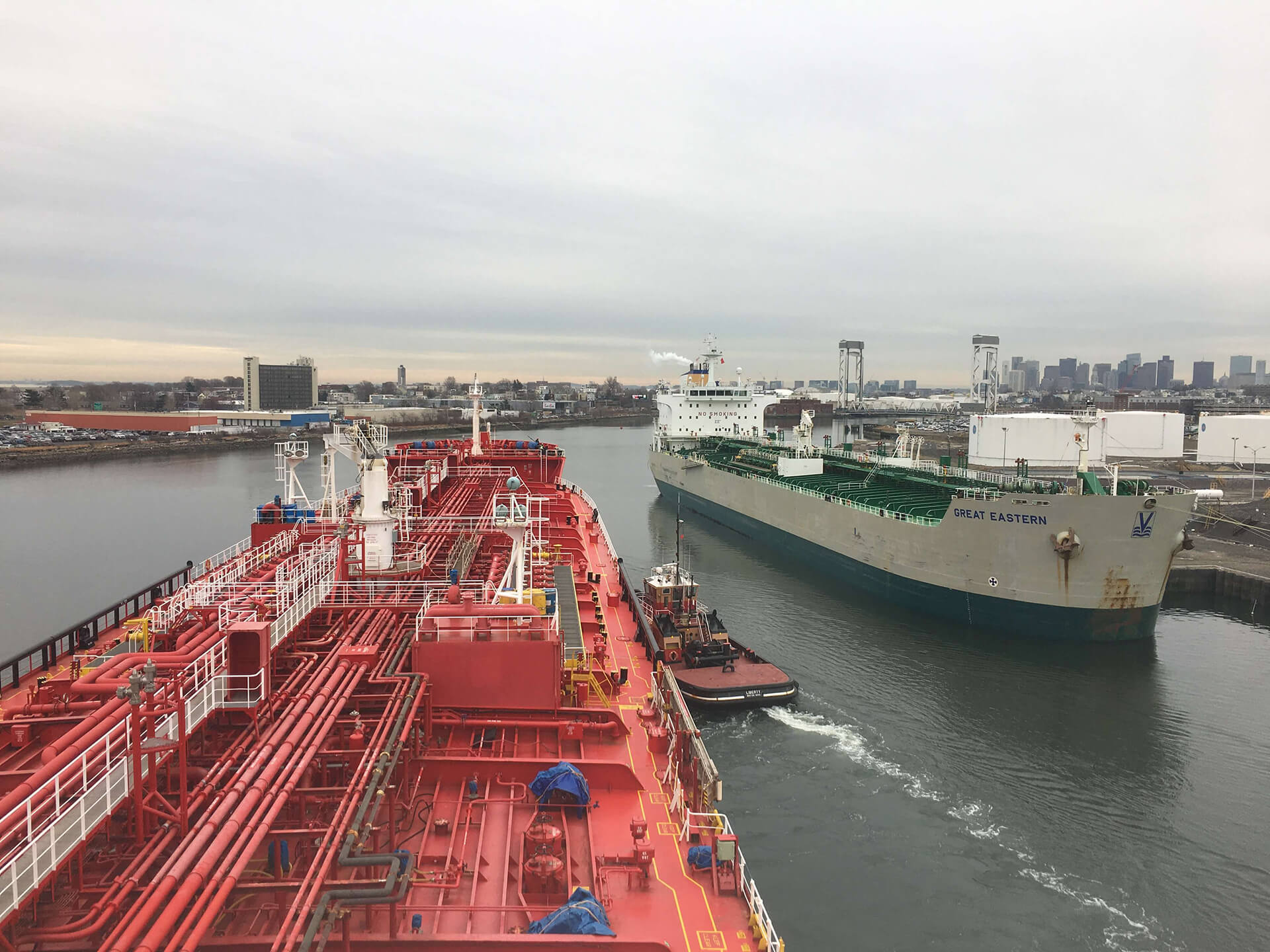 Two ships alongside one another